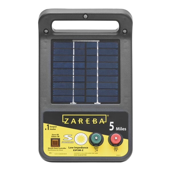 The solar panel for a Zareba ESP5M-Z electric fence charger.