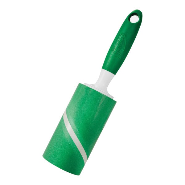 A green Libman lint roller with a white handle.