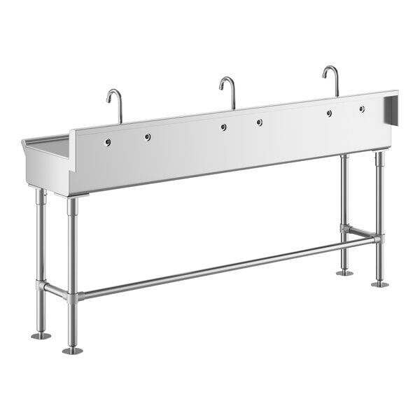 Regency 72" x 17 1/2" Hand Sink with (3) 8" Center Faucets