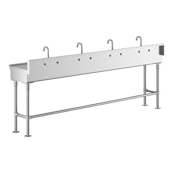 Regency 96" x 17 1/2" Hand Sink with (4) 8" Center Faucets