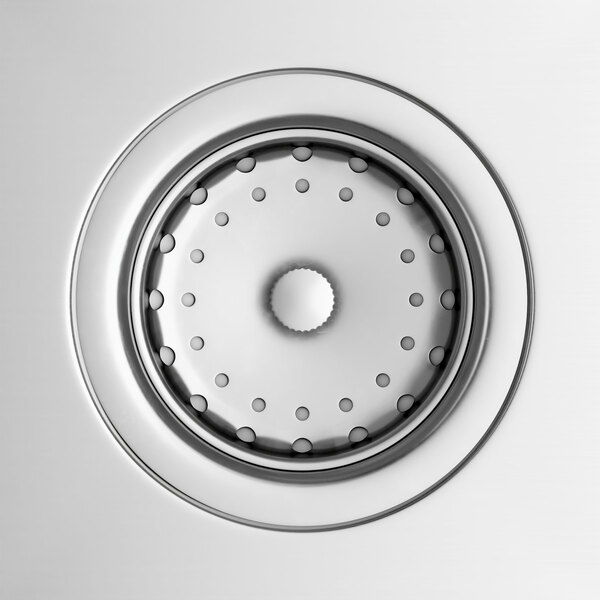 A close up of a Regency stainless steel hand sink with a circular hole.