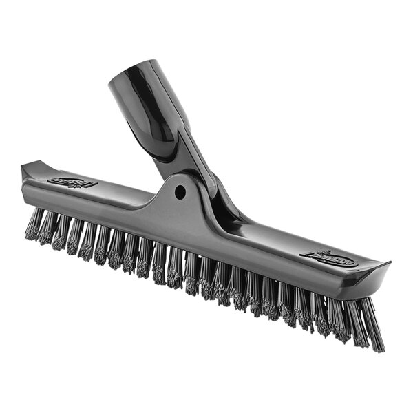 A black Libman grout/scrub brush head with bristles.
