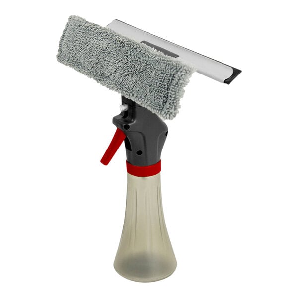 A Libman window squeegee with a white body and black top.