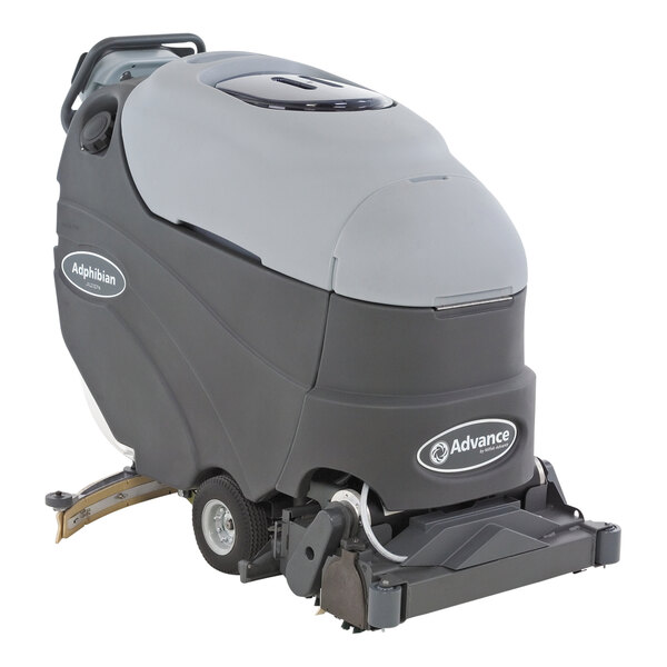 An Advance Adphibian multi-surface extractor and floor scrubber with grey and black finish and wheels.