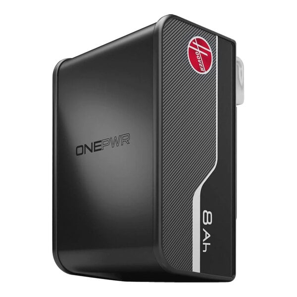 A black rectangular Hoover ONEPWR battery with a red logo.