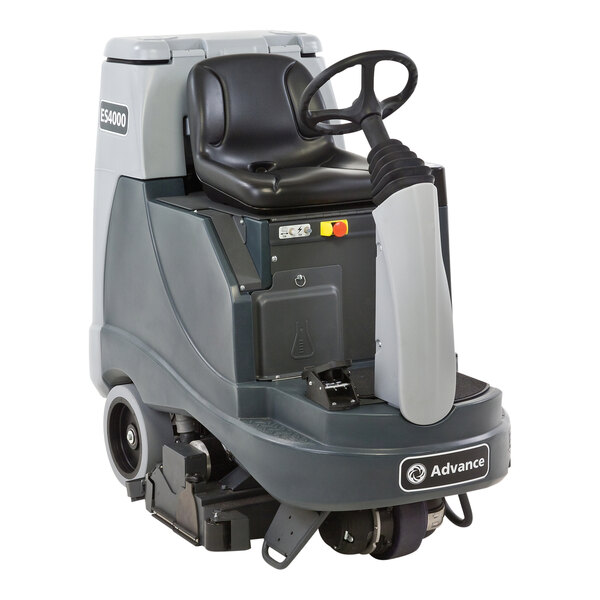 An Advance ES4000 carpet care system with a steering wheel and seat.