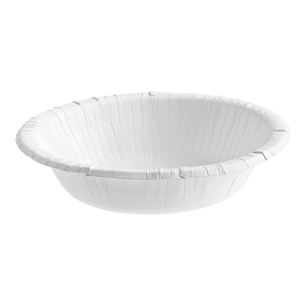 A white Choice paper bowl with a rim.