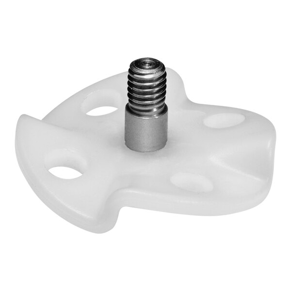 A white plastic Waring agitator screw.