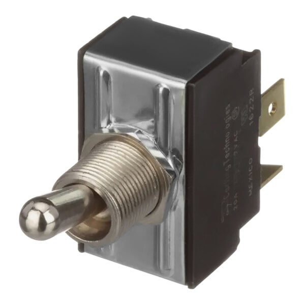 A Bunn toggle switch with a metal knob.