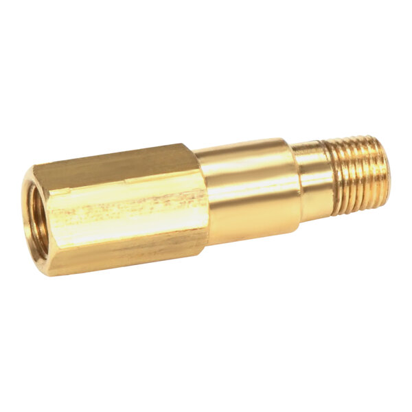 A brass Garland 1/8" MNPT threaded male connector with a gold nut.