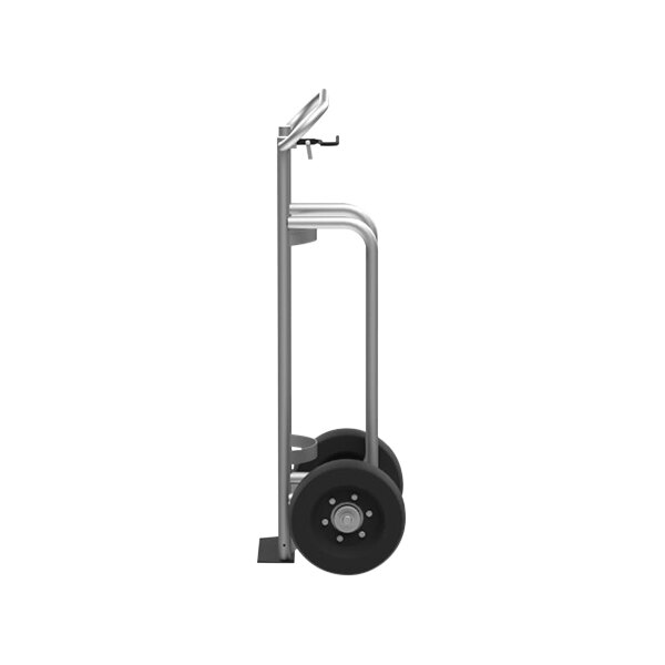 A Valley Craft single cylinder aluminum hand truck with hand brake.