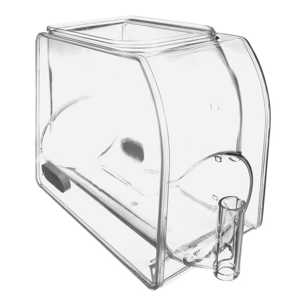 A clear plastic container with a lid and a tube for a Grindmaster IPRO Series machine.