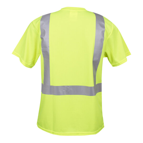 A Cordova hi-vis yellow mesh safety shirt with reflective stripes.