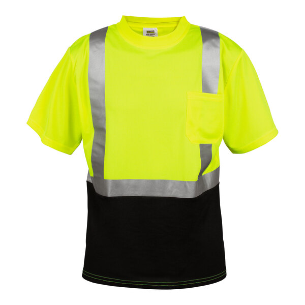 A Cordova yellow and black mesh safety shirt with reflective stripes.
