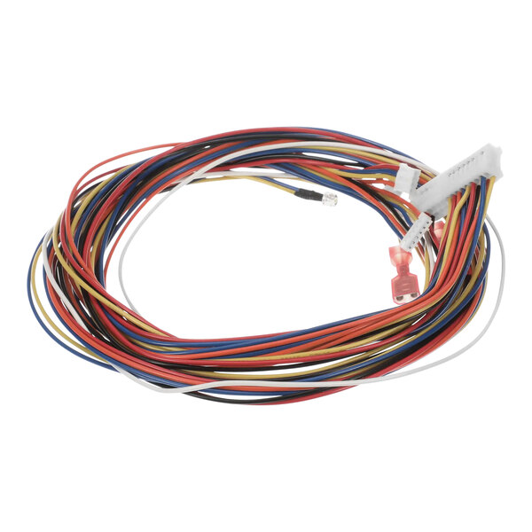 A Zurn Elkay wire harness with red, blue, and white wires.