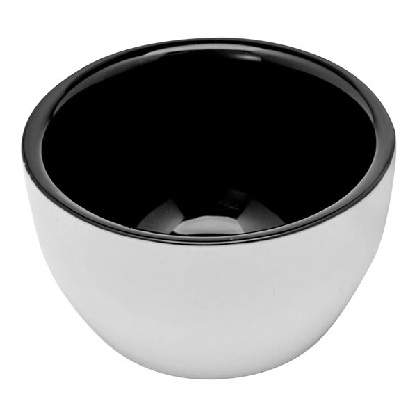 A black bowl with a white interior and black Rhino Coffee Gear logo.