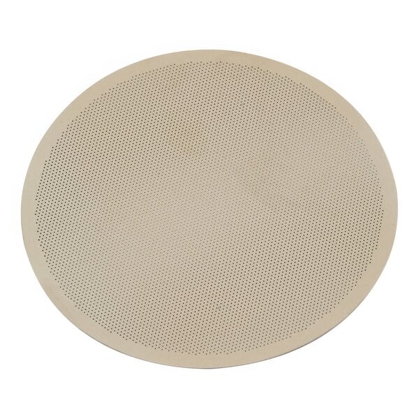A round metal Bruer fine filter dispersion disc with holes in it.
