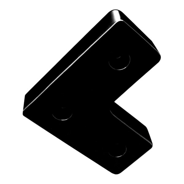 A black rectangular molded rubber dock bumper with two circles on the ends.