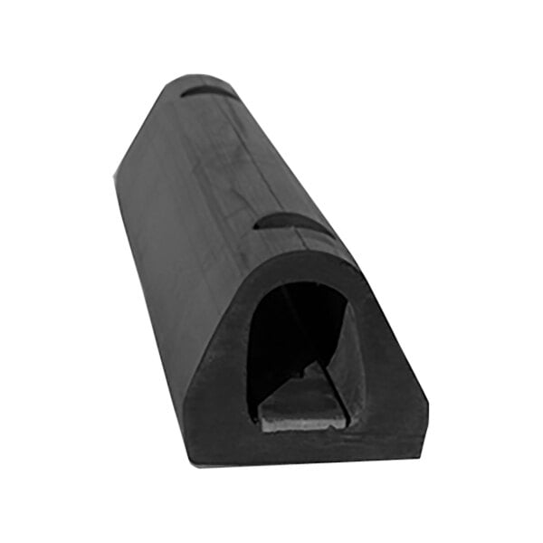 A black rubber Durable Extruded Wall Guard with a mounting bar and holes.