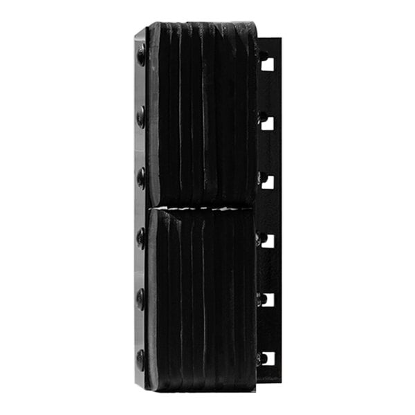 A black rectangular dock bumper with holes.