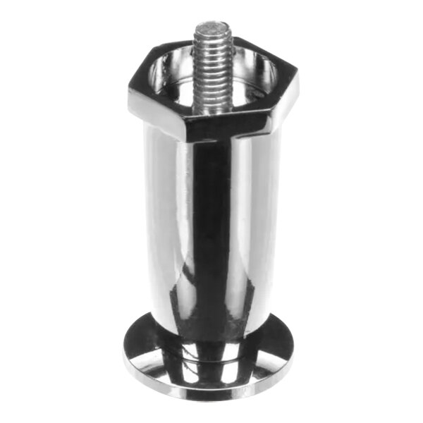 A silver metal Cecilware EL series leg/foot with a screw.