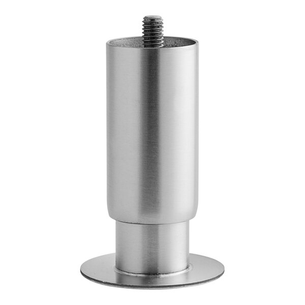 A stainless steel ServIt leg with a screw on top.