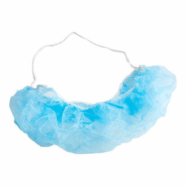 A blue polypropylene beard cover.