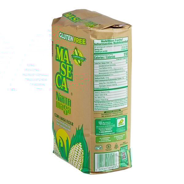 A brown bag of Maseca corn masa flour.