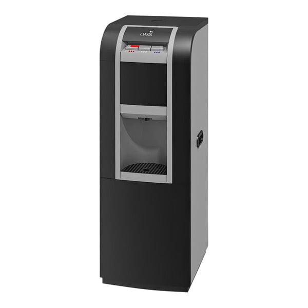 A black and silver Oasis Aqua Bar II water cooler with a black and grey machine and a water dispenser.