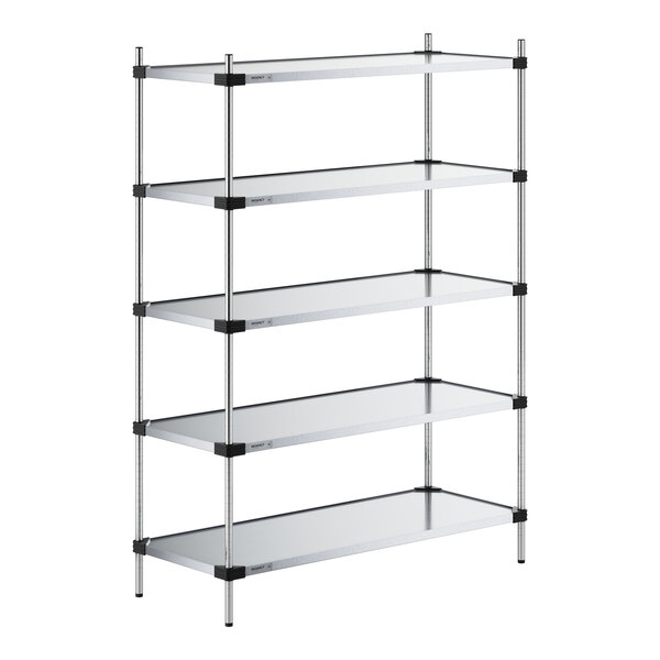 Regency 21" x 54" Solid Galvanized Steel 5-Shelf Kit with 74" Posts