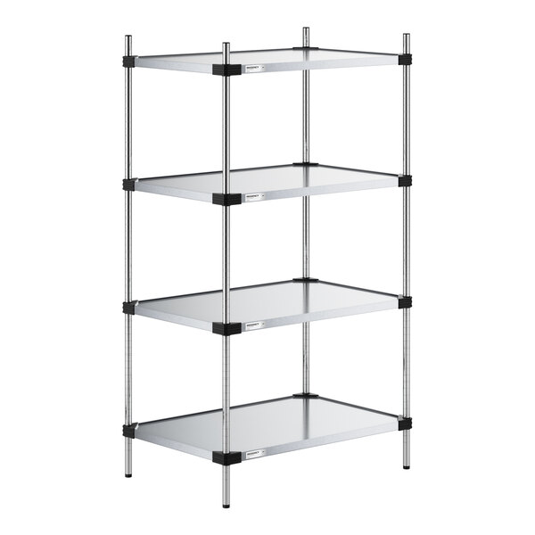 Regency 24" x 36" NSF Solid Galvanized Steel 4-Shelf Kit with 64" Posts