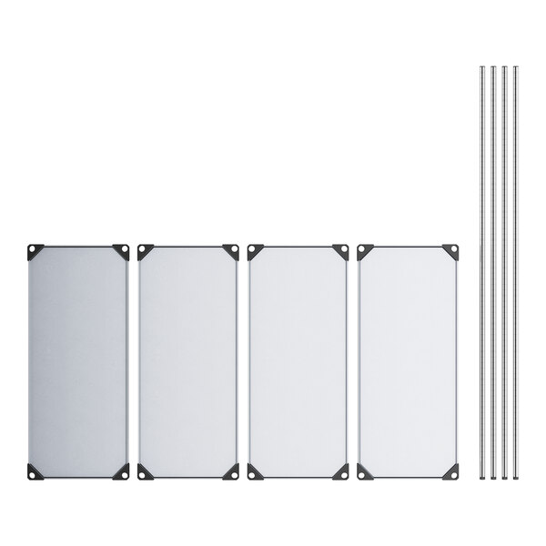 Regency 18" x 42" Solid Galvanized Steel 4-Shelf Kit with 74" Posts