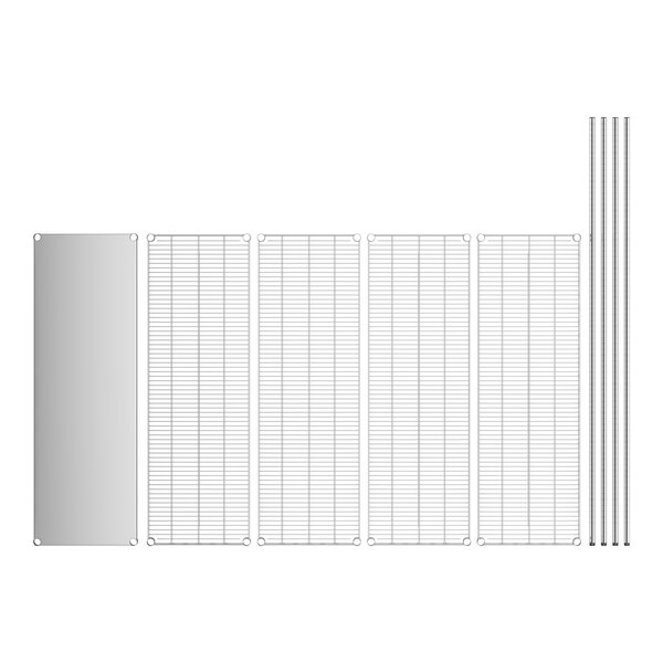 A white sheet with a grid of metal bars and a rectangular object.