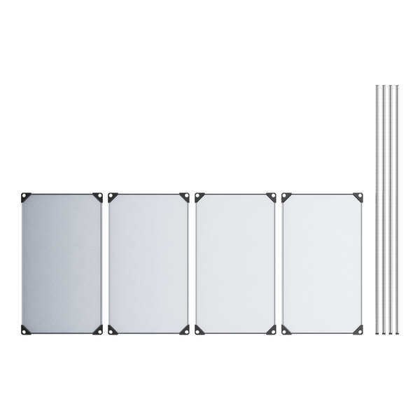 Regency 24" x 42" Solid Galvanized Steel 4-Shelf Kit with 74" Posts