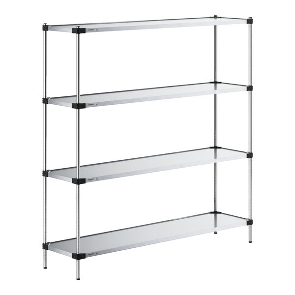 Regency 18" x 72" Solid Galvanized Steel 4-Shelf Kit with 74" Posts