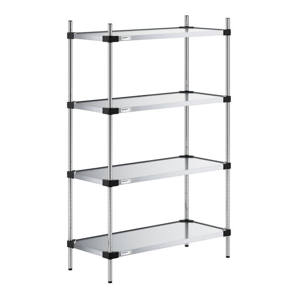 Regency 18" x 42" NSF Solid Galvanized Steel 4-Shelf Kit with 64" Posts
