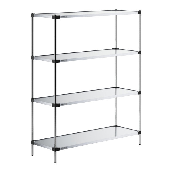 Regency 21" x 60" Solid Galvanized Steel 4-Shelf Kit with 74" Posts