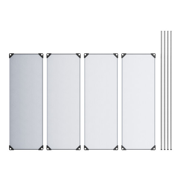 Regency 21" x 60" Solid Galvanized Steel 4-Shelf Kit with 74" Posts