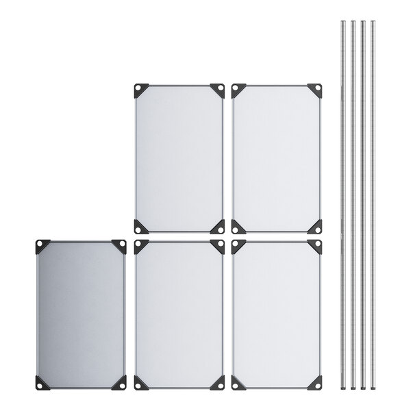 Regency 18" x 30" Solid Galvanized Steel 5-Shelf Kit with 74" Posts