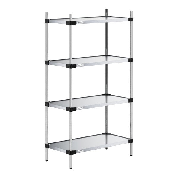 Regency 18" x 36" NSF Solid Galvanized Steel 4-Shelf Kit with 64" Posts