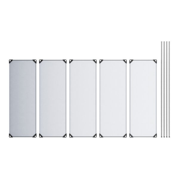 Regency 21" x 60" Solid Galvanized Steel 5-Shelf Kit with 74" Posts