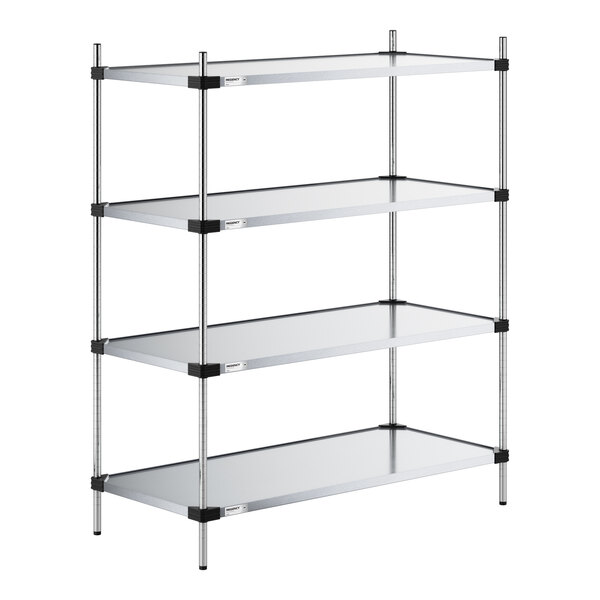 Regency 24" x 54" NSF Solid Galvanized Steel 4-Shelf Kit with 64" Posts