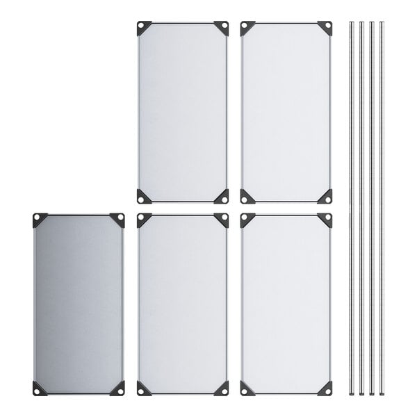 Regency 18" x 36" Solid Galvanized Steel 5-Shelf Kit with 74" Posts