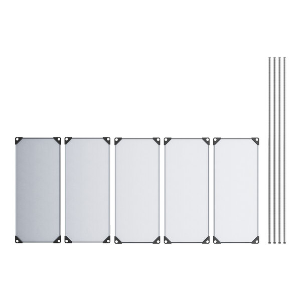 Regency 18" x 42" Solid Galvanized Steel 5-Shelf Kit with 74" Posts