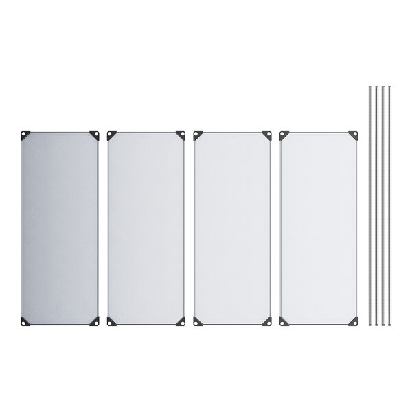 Regency 24" x 60" Solid Galvanized Steel 4-Shelf Kit with 74" Posts