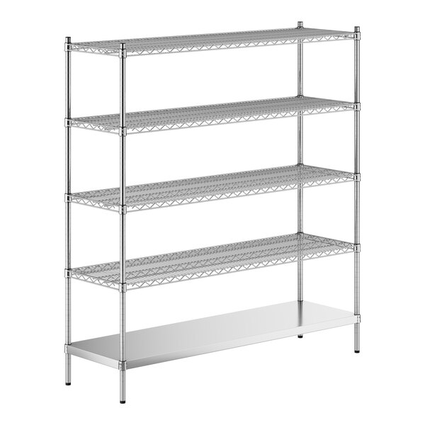 A stainless steel wire shelf kit with 5 shelves.