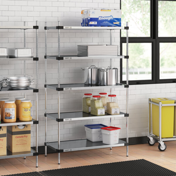 Regency 21" x 42" Solid Galvanized Steel 5-Shelf Kit with 74" Posts