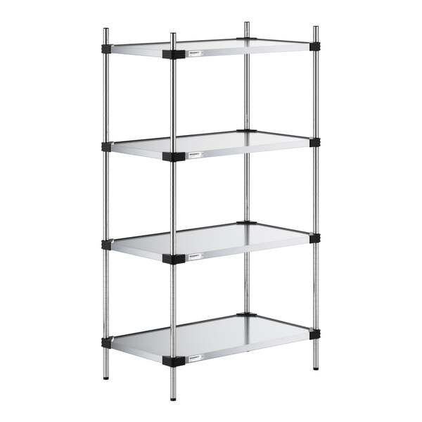 Regency 21" x 36" NSF Solid Galvanized Steel 4-Shelf Kit with 64" Posts