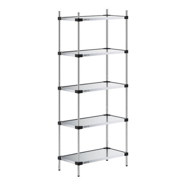 A Regency galvanized metal shelving unit with four shelves.