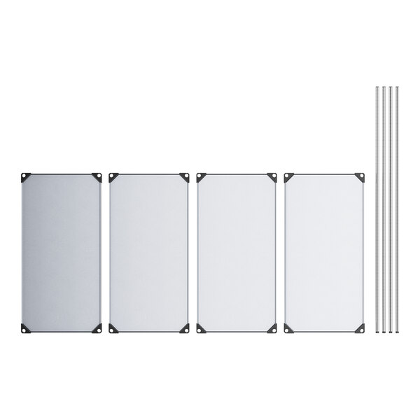 Regency 24" x 48" Solid Galvanized Steel 4-Shelf Kit with 74" Posts